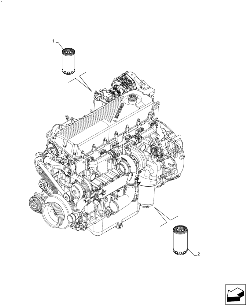 Схема запчастей Case F2CFE614H B005 - (05.100.03[01]) - FILTERS (05) - SERVICE & MAINTENANCE