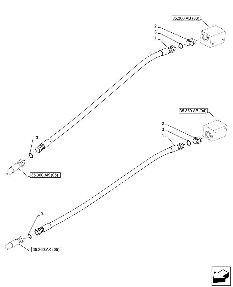 Схема запчастей Case CX160D LC - (35.360.AK[02]) - VAR - 461871 - BOOM, LINES, HAMMER, SHEARS, W/ELECTRICAL PROPORTIONAL CONTROL (35) - HYDRAULIC SYSTEMS