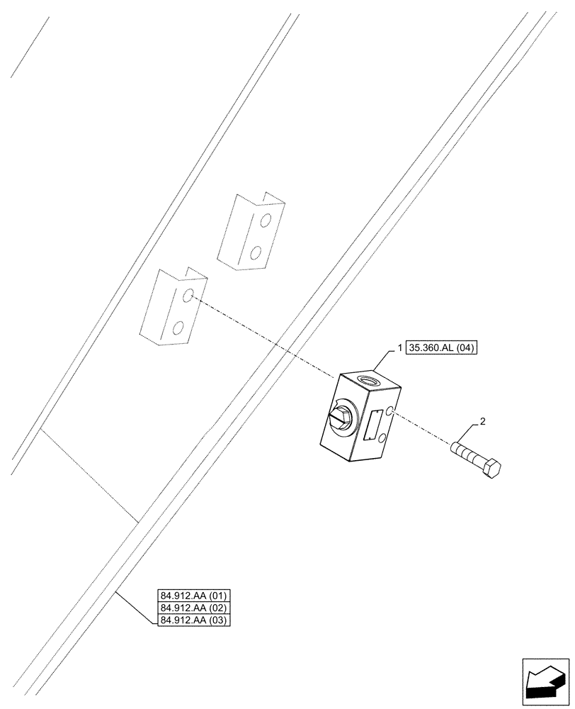 Схема запчастей Case CX130D LC - (35.360.AL[03]) - VAR - 461863 - ARM, STOP, VALVE, CLAMSHELL BUCKET, ROTATION, W/ ELECTRICAL PROPORTIONAL CONTROL (35) - HYDRAULIC SYSTEMS