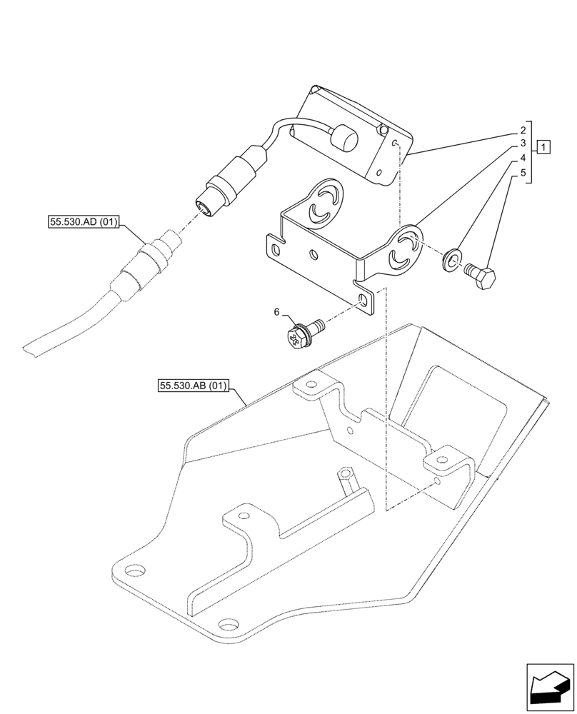 Схема запчастей Case CX160D LC - (55.530.AA[01]) - VAR - 461504, 488037 - REAR VIEW CAMERA (55) - ELECTRICAL SYSTEMS