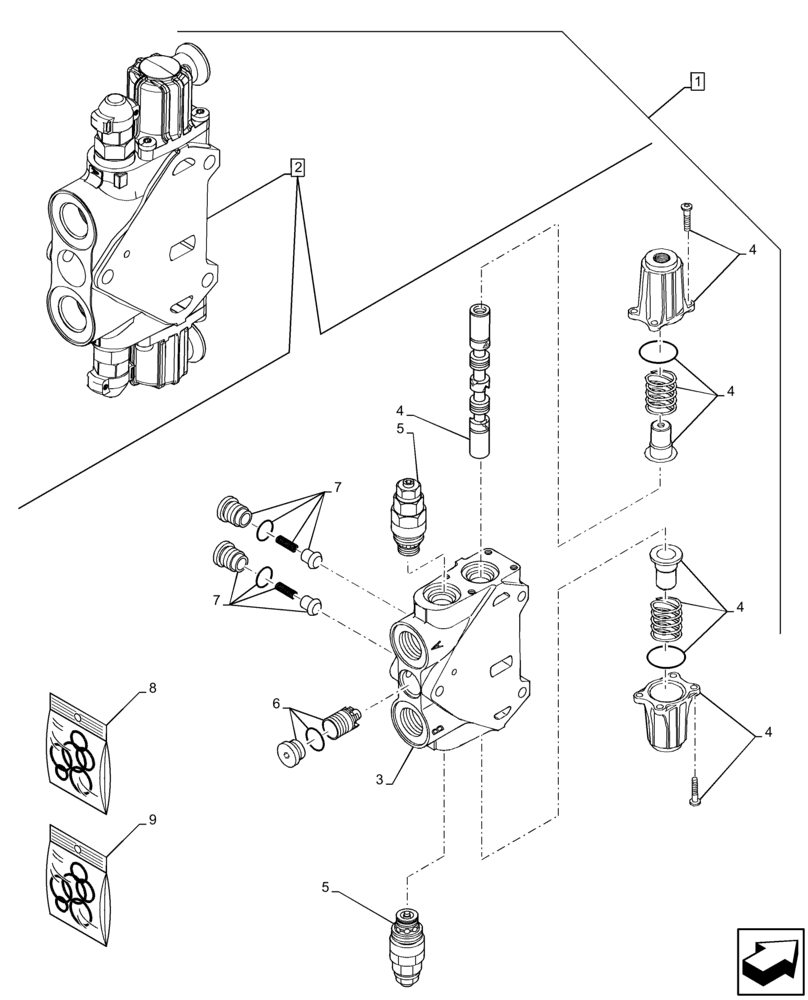 Схема запчастей Case 580N EP - (88.100.35[49]) - DIA KIT, DIPPER OSCILLATION (88) - ACCESSORIES