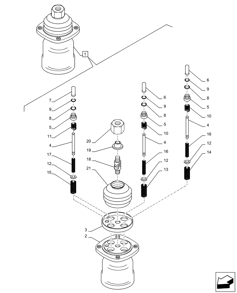 Схема запчастей Case CX130D - (35.355.AK[05]) - STD + VAR - 461863, 461868, 461869, 461871 - JOYSTICK, VALVE, REMOTE CONTROL (35) - HYDRAULIC SYSTEMS