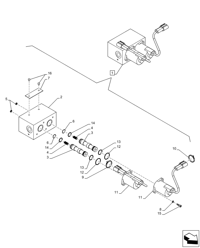 Схема запчастей Case CX130D LC - (35.360.AJ[12]) - VAR - 461868, 461869 - SOLENOID VALVE, HAMMER CIRCUIT, HIGH FLOW, SHEARS, W/ ELECTRICAL PROPORTIONAL CONTROL (35) - HYDRAULIC SYSTEMS