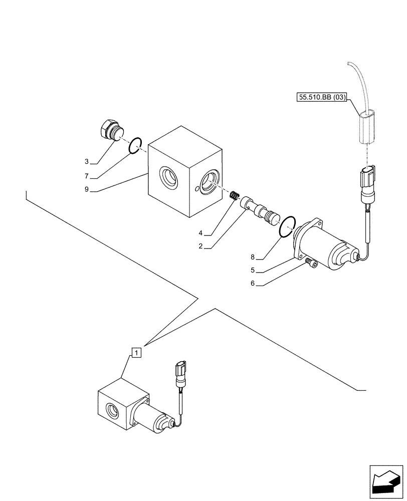 Схема запчастей Case CX130D - (35.360.AJ[06]) - VAR - 461871 - HAMMER, SHEARS, SOLENOID VALVE, W/ ELECTRICAL PROPORTIONAL CONTROL, COMPONENTS (35) - HYDRAULIC SYSTEMS