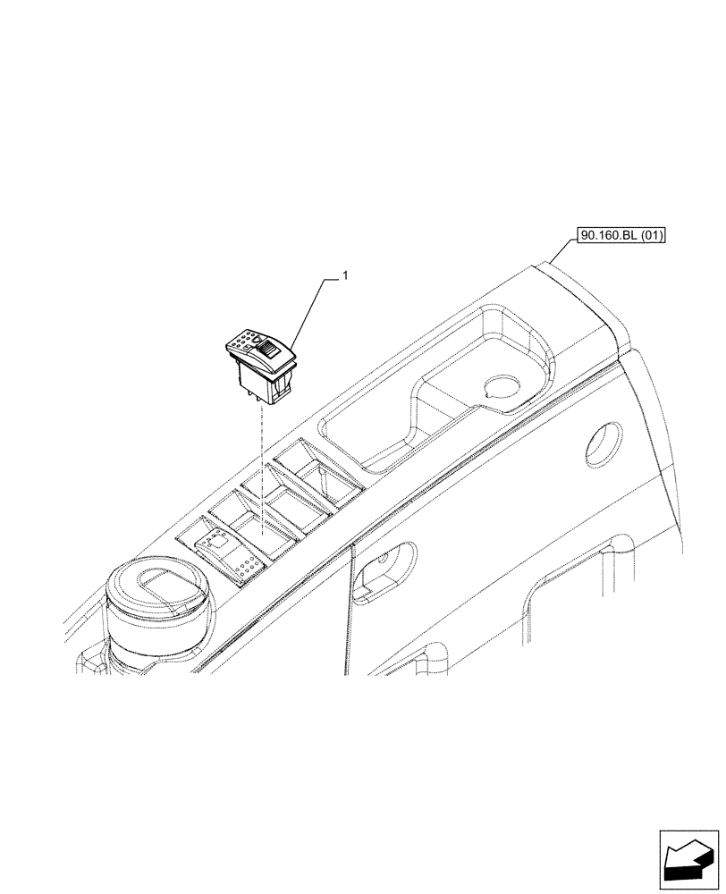 Схема запчастей Case CX160D LC - (55.512.BY[02]) - VAR - 781128 - QUICK COUPLER, SWITCH (55) - ELECTRICAL SYSTEMS