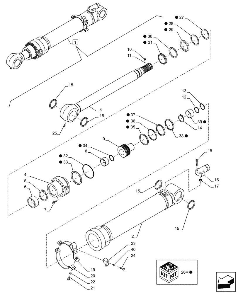 Схема запчастей Case CX130D LC - (35.737.AA[04]) - VAR - 481064 - ARM, CYLINDER, COMPONENTS (35) - HYDRAULIC SYSTEMS