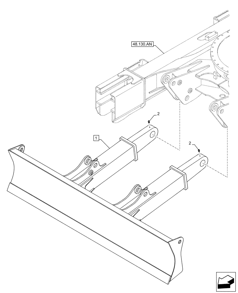 Схема запчастей Case CX130D - (86.110.AD[02]) - VAR - 956001 - BLADE (L=2.59M) (86) - DOZER