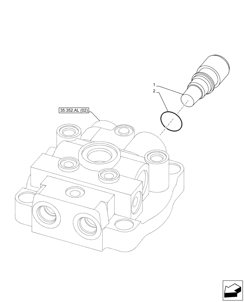 Схема запчастей Case CX130D LC - (35.352.AO) - SWING REDUCTION UNIT, RELIEF VALVE (35) - HYDRAULIC SYSTEMS