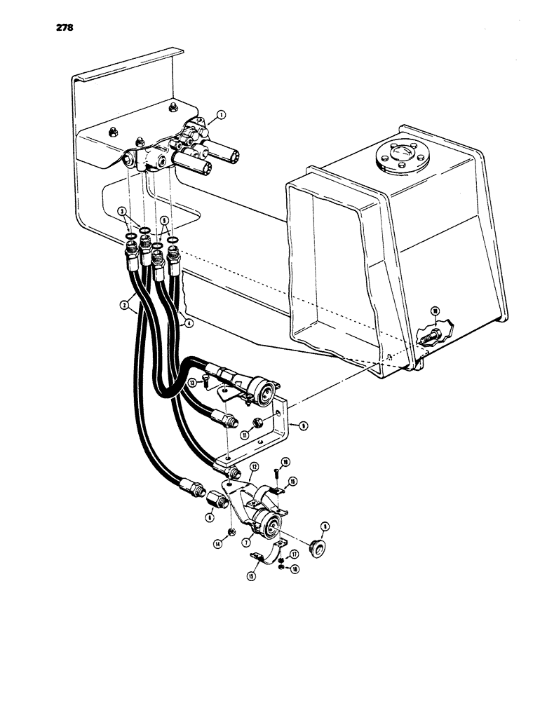 Схема запчастей Case 450 - (278) - DUAL PULL BEHIND HYDRAULICS (07) - HYDRAULIC SYSTEM