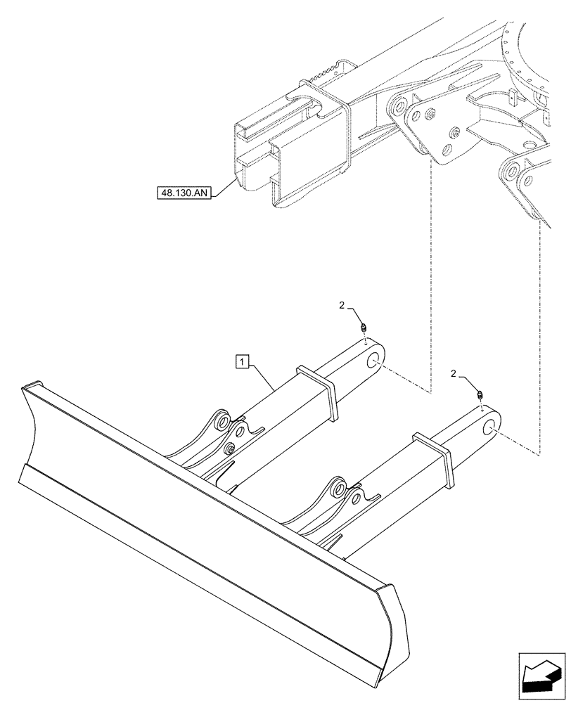 Схема запчастей Case CX130D - (86.110.AD[01]) - VAR - 956000, 956005 - BLADE (L=2.49M) (86) - DOZER