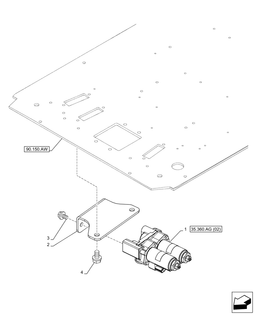 Схема запчастей Case CX130D - (35.360.AG[01]) - VAR - 461863 - SOLENOID VALVE, CLAMSHELL BUCKET, ROTATION, W/ ELECTRICAL PROPORTIONAL CONTROL (35) - HYDRAULIC SYSTEMS