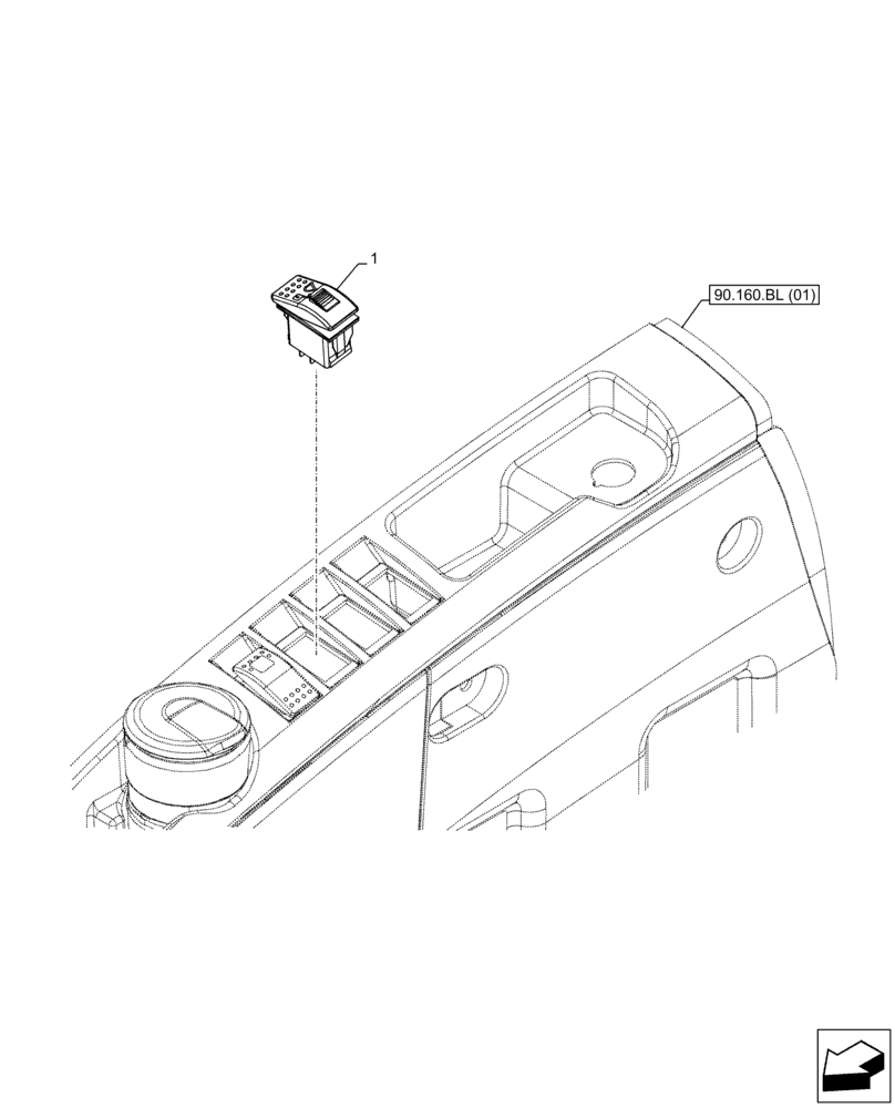 Схема запчастей Case CX130D LC - (55.512.BY[04]) - VAR - 781128 - QUICK COUPLER, SWITCH (55) - ELECTRICAL SYSTEMS