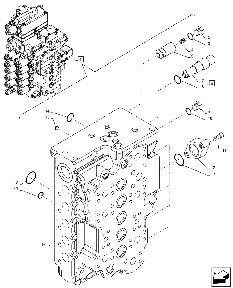 Схема запчастей Case CX130D - (35.359.AB[03]) - CONTROL VALVE, COMPONENTS (35) - HYDRAULIC SYSTEMS