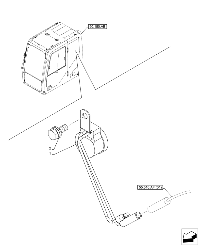 Схема запчастей Case CX160D LC - (55.408.AG[02]) - VAR - 781128 - HORN, QUICK COUPLER (55) - ELECTRICAL SYSTEMS