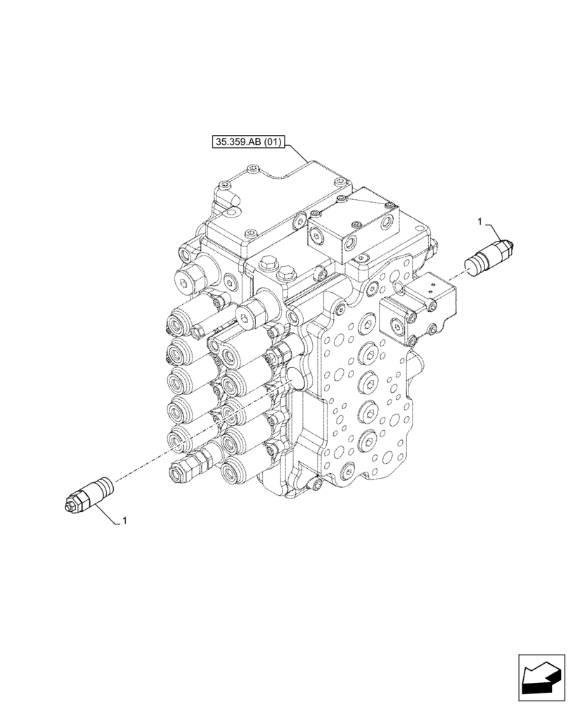 Схема запчастей Case CX160D LC - (35.359.AY[02]) - VAR - 461871 - RELIEF VALVE, HAMMER, SHEARS, W/ELECTRICAL PROPORTIONAL CONTROL (35) - HYDRAULIC SYSTEMS