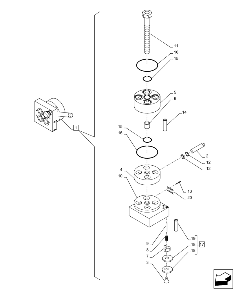 Схема запчастей Case CX130D LC - (35.359.AW[02]) - VAR - 461558 - VALVE, SELECTOR, CONTROL PATTERN SELECTION, COMPONENTS (35) - HYDRAULIC SYSTEMS