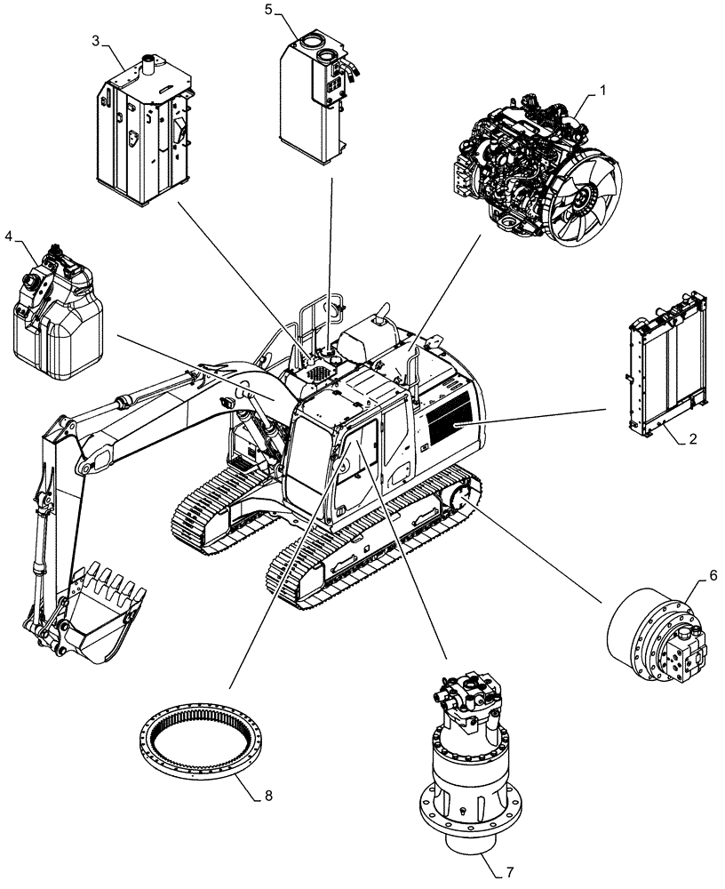 Схема запчастей Case CX160D LC - (05.100.03[02]) - CAPACITIES (05) - SERVICE & MAINTENANCE