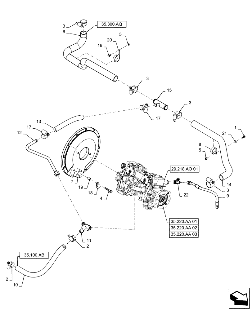 Схема запчастей Case SR220 - (29.204.AB[03]) - HYDROSTATIC PUMP, SUPPLY LINES, EH CONTROLS (SR220-SV300) (29) - HYDROSTATIC DRIVE