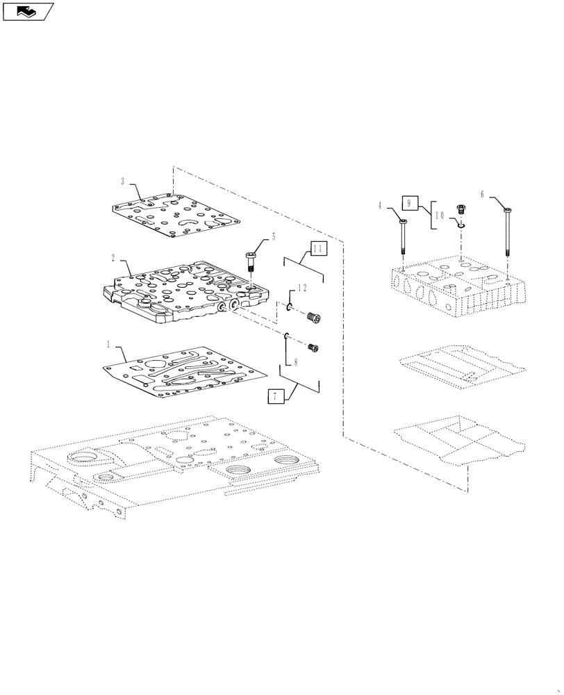 Схема запчастей Case 1021G - (21.135.030) - VAR - 424224 - GEARSHIFT VALVE ASSEMBLY (21) - TRANSMISSION