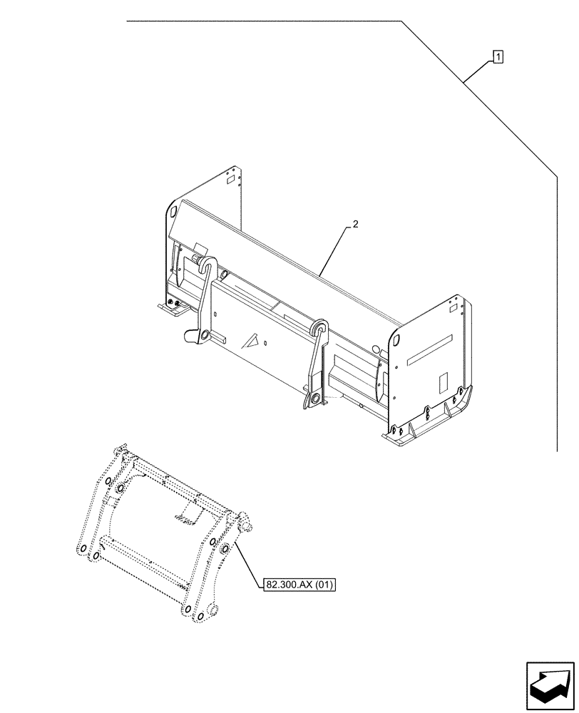 Схема запчастей Case 580SN WT - (88.100.82[04]) - DIA KIT, SNOW BLADE, 120 INCH/3048MM (88) - ACCESSORIES