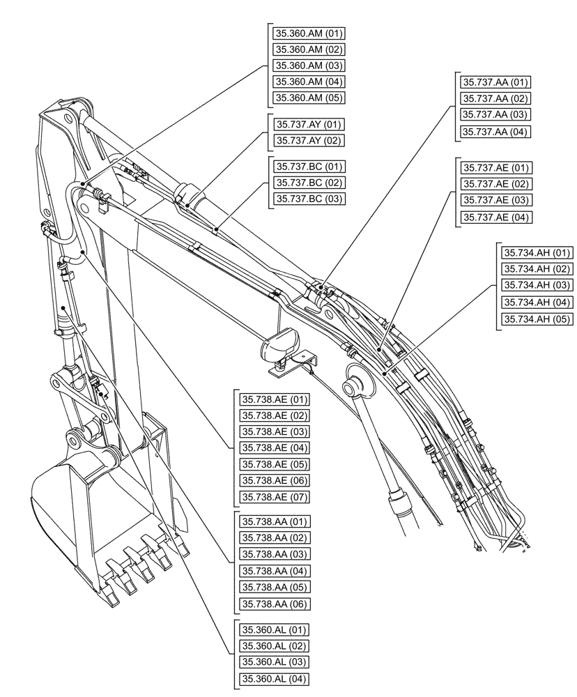 Схема запчастей Case CX160D LC - (35.000.00[06]) - SECTION INDEX - HYDRAULIC SYSTEMS (35) - HYDRAULIC SYSTEMS