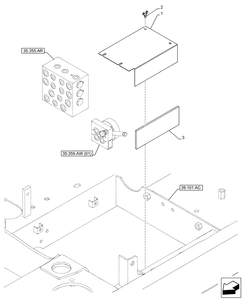 Схема запчастей Case CX160D LC - (90.105.BV[13]) - VAR - 461558 - COVER, CUSHION VALVE, CONTROL PATTERN SELECTION (90) - PLATFORM, CAB, BODYWORK AND DECALS