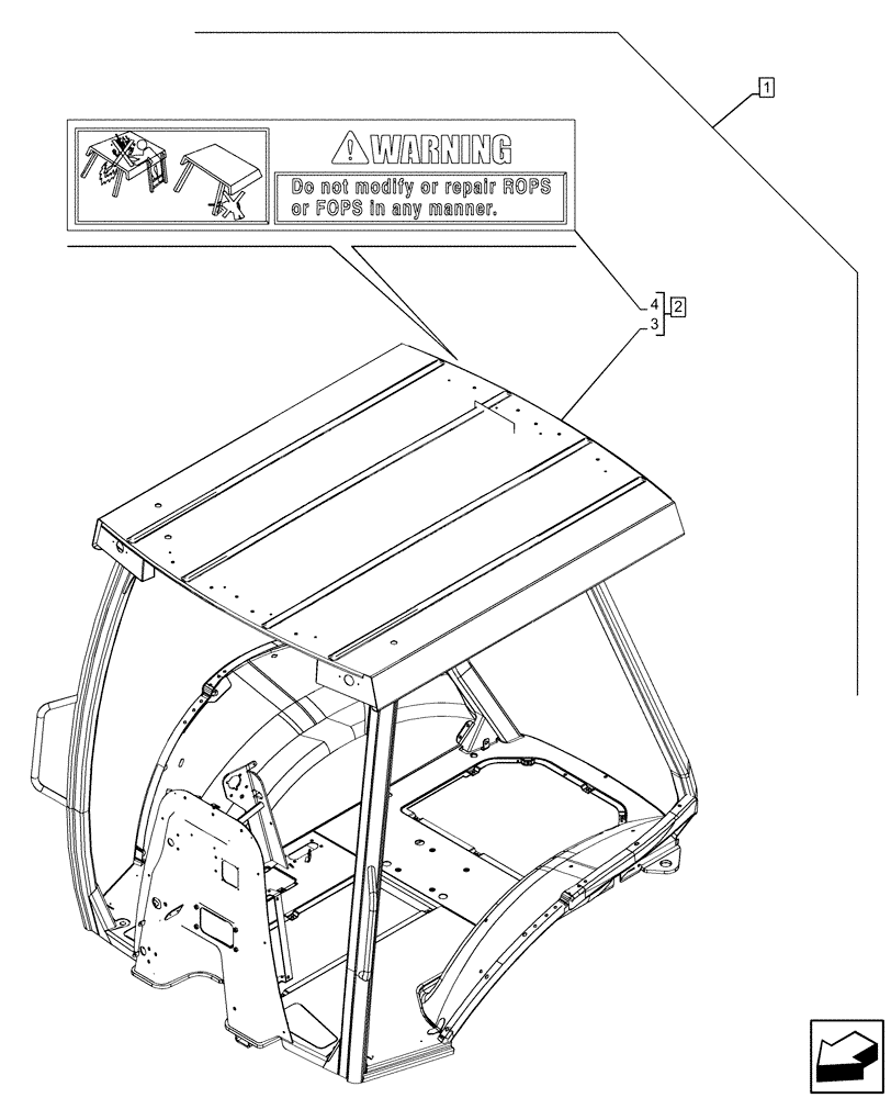 Схема запчастей Case 580SN WT - (88.100.90[02]) - DIA KIT, CANOPY, WIDE (88) - ACCESSORIES