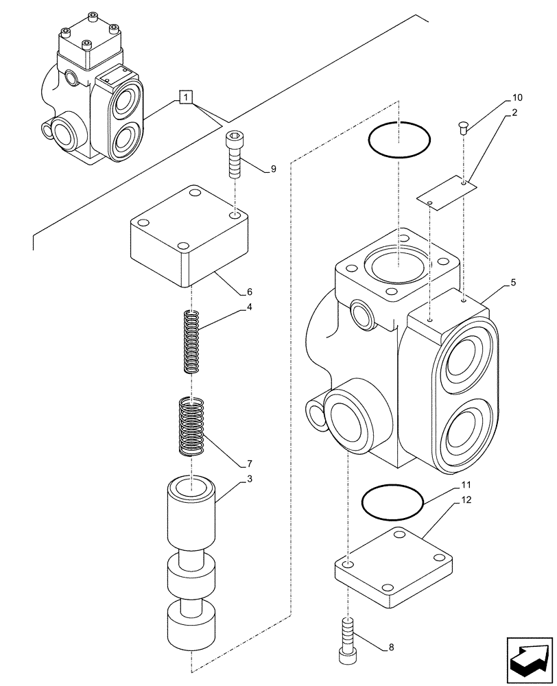 Схема запчастей Case CX130D LC - (35.360.AB[06]) - VAR - 461868, 461869 - DIRECTIONAL CONTROL VALVE, HAMMER CIRCUIT, HIGH FLOW, SHEARS, W/ ELECTRICAL PROPORTIONAL CONTROL, COMPONENTS (35) - HYDRAULIC SYSTEMS