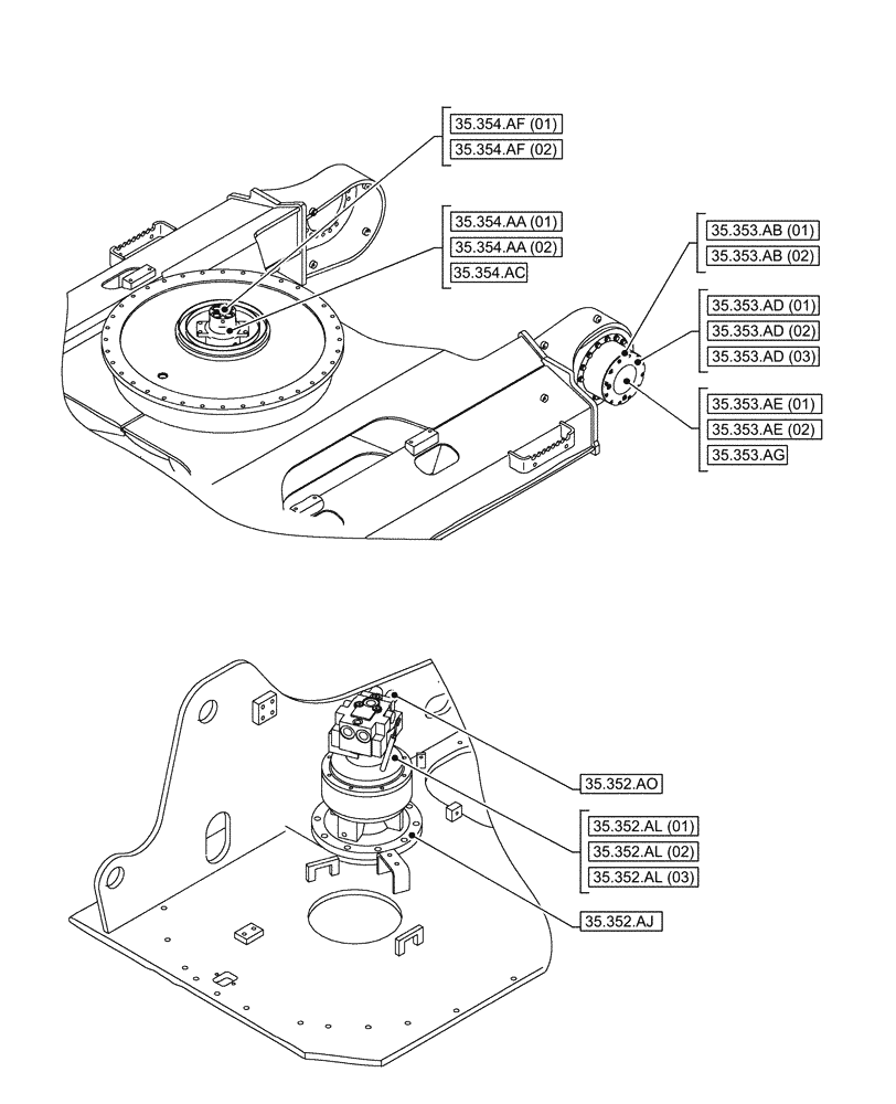 Схема запчастей Case CX160D LC - (35.000.00[04]) - SECTION INDEX - HYDRAULIC SYSTEMS (35) - HYDRAULIC SYSTEMS