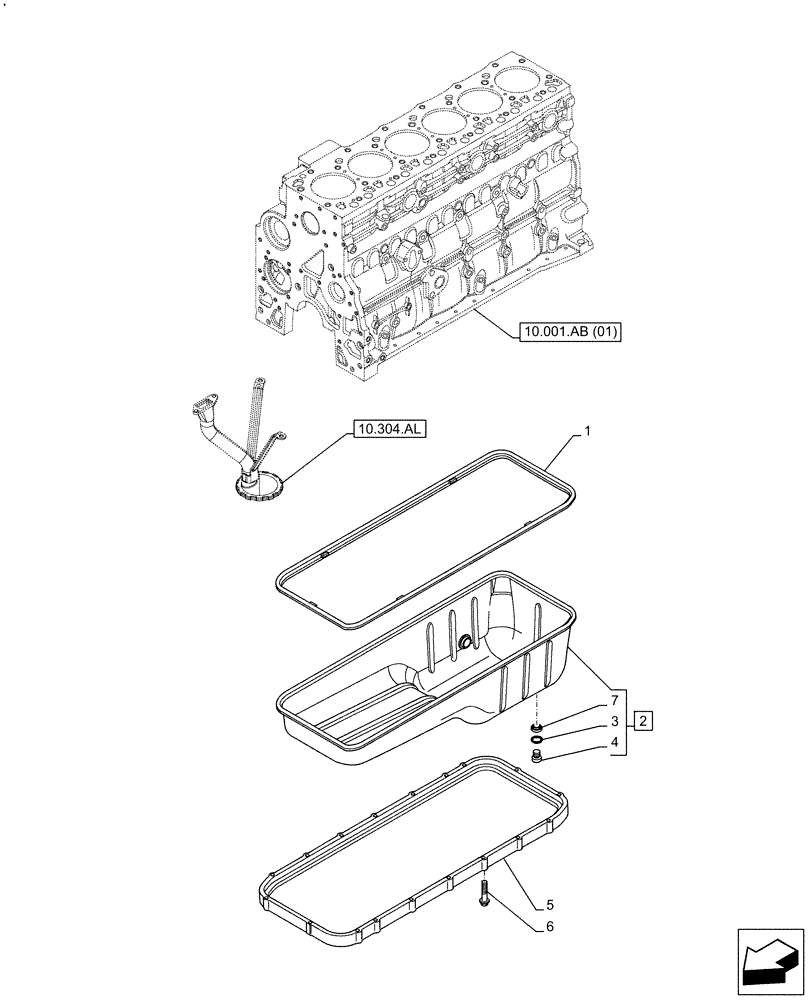 Схема запчастей Case F4HFE613D B006 - (10.102.AP) - ENGINE OIL PAN (10) - ENGINE