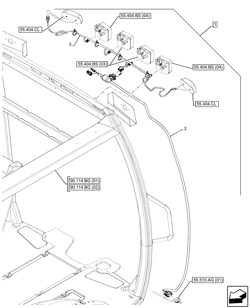 Схема запчастей Case 580SN WT - (88.100.90[13]) - DIA KIT, CONVERSION KIT, CANOPY, WIDE (88) - ACCESSORIES