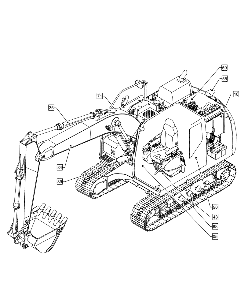 Схема запчастей Case CX160D LC - (00.000.00) - PICTORIAL INDEX - MAIN SECTIONS (00) - GENERAL & PICTORIAL INDEX