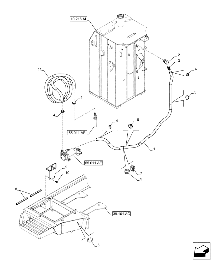 Схема запчастей Case CX160D LC - (10.210.AF) - VAR - 481257 - FUEL TRANSFER PUMP, SUPPLY LINE (10) - ENGINE