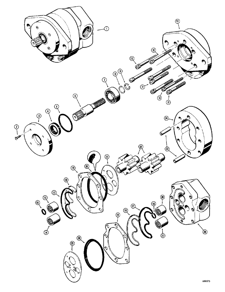 Схема запчастей Case 23 - (070) - D33703 LOADER BACKHOE PUMP 