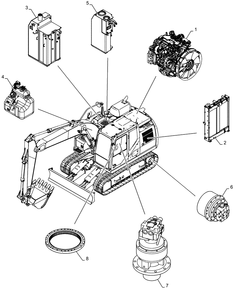 Схема запчастей Case CX130D - (05.100.03[02]) - CAPACITIES (05) - SERVICE & MAINTENANCE