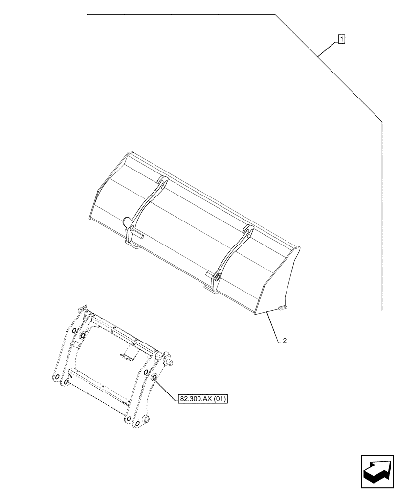 Схема запчастей Case 580SN - (88.100.82[05]) - DIA KIT, BUCKET, GP, 93 INCH/2362MM QC (88) - ACCESSORIES