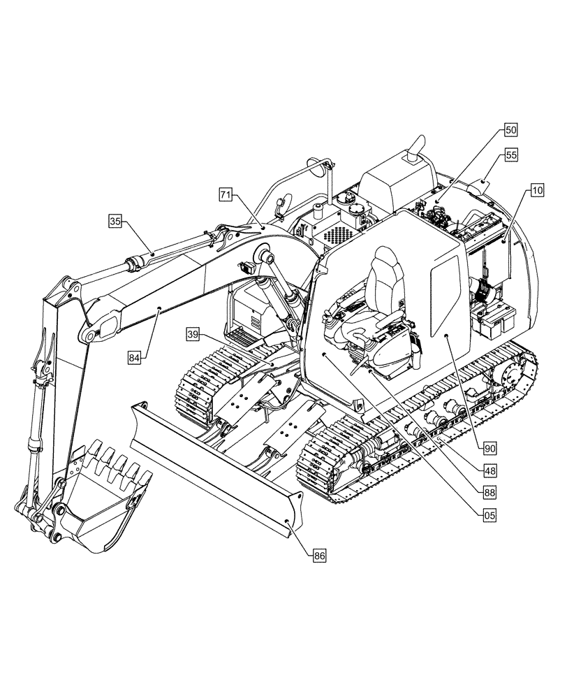 Схема запчастей Case CX130D - (00.000.00) - PICTORIAL INDEX - MAIN SECTIONS (00) - GENERAL & PICTORIAL INDEX