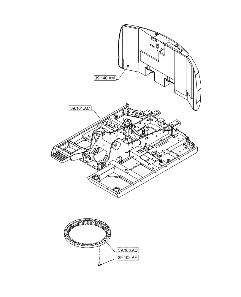 Схема запчастей Case CX160D LC - (00.000.39) - PICTORIAL INDEX - FRAMES AND BALLASTING (00) - GENERAL & PICTORIAL INDEX