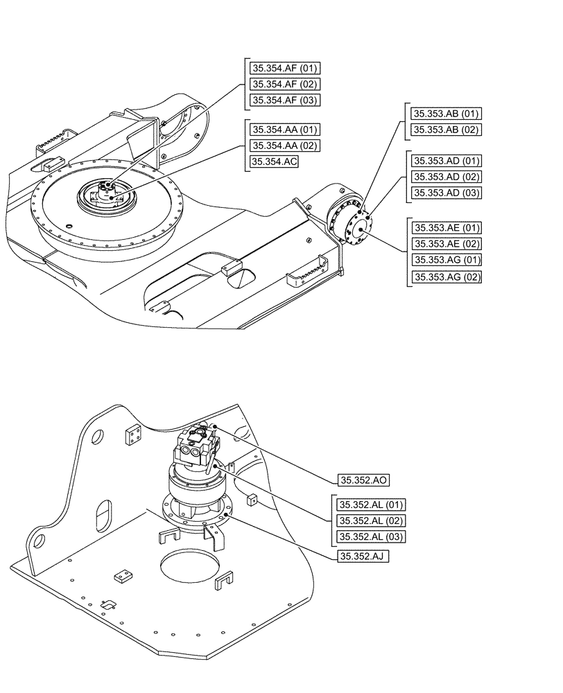 Схема запчастей Case CX130D - (00.000.35[04]) - PICTORIAL INDEX - HYDRAULIC SYSTEMS (00) - GENERAL & PICTORIAL INDEX