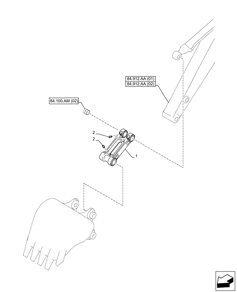 Схема запчастей Case CX130D - (84.100.AP[02]) - VAR - 461023, 481064 - BUCKET, LINK, W/O HOOK, SAFETY VALVE (84) - BOOMS, DIPPERS & BUCKETS