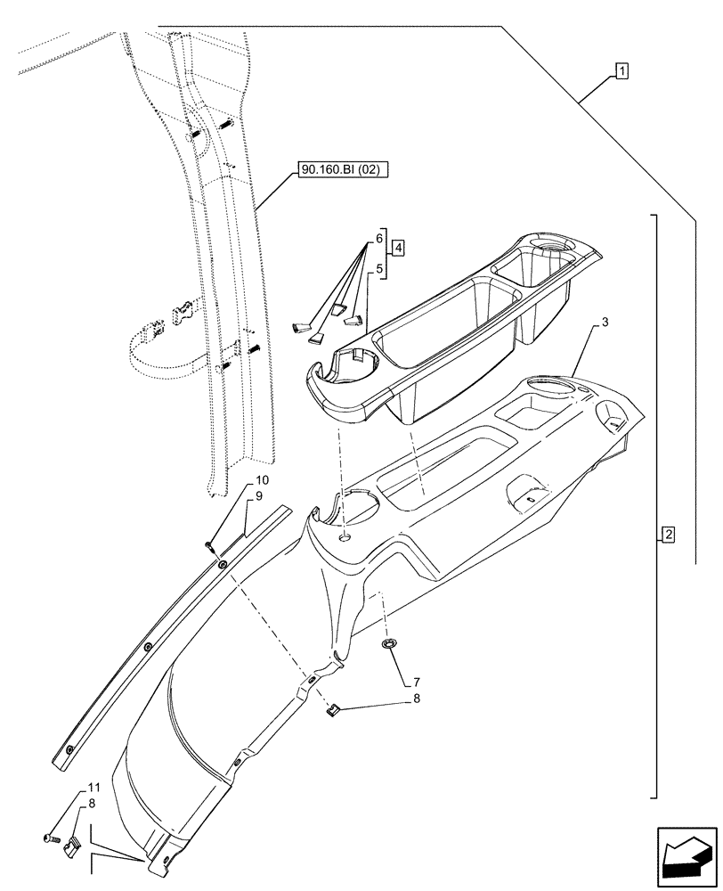 Схема запчастей Case 580SN - (88.100.90[15]) - DIA KIT, CONVERSION KIT, DELUXE CAB, NARROW (88) - ACCESSORIES