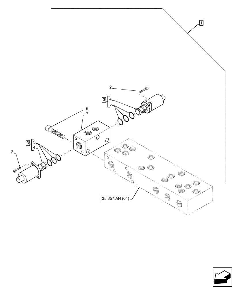 Схема запчастей Case 580SN - (88.100.35[62]) - DIA KIT, DUAL AUXILIARY, PILOT CONTROLS, STANDARD DIPPER, BLOCK (88) - ACCESSORIES