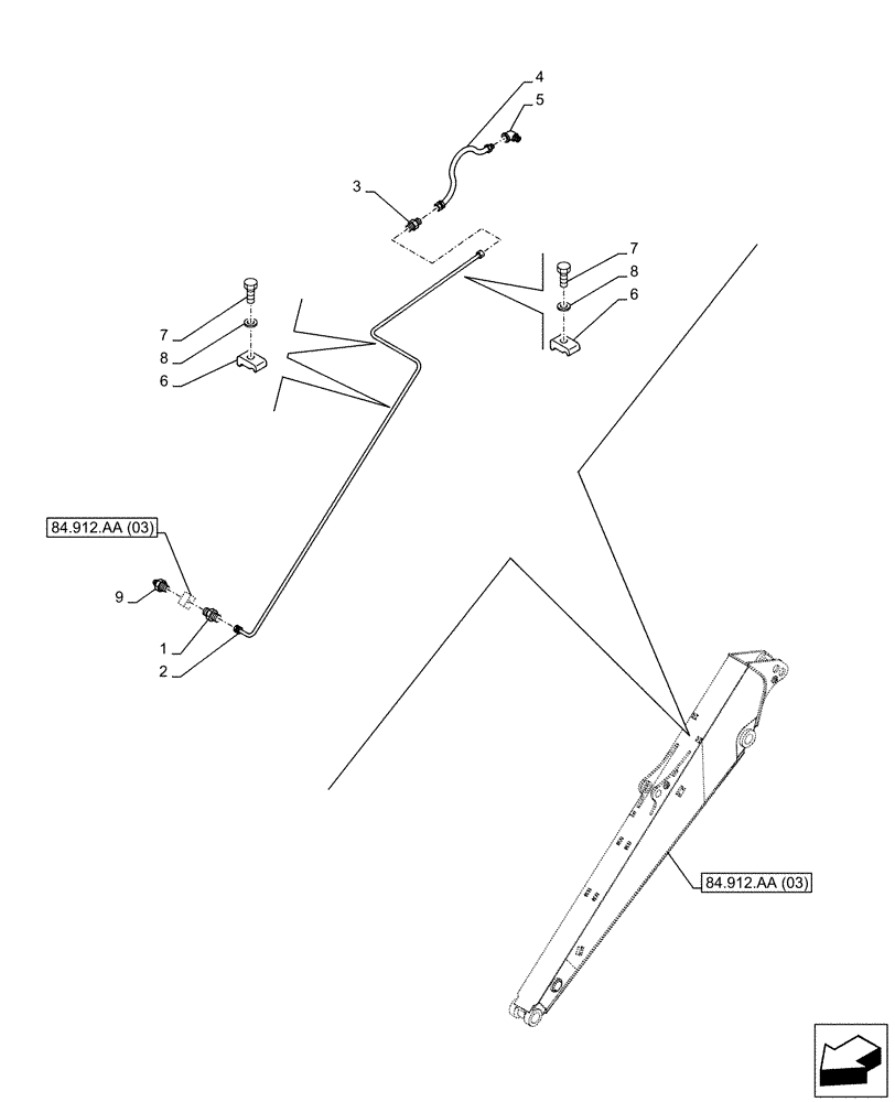 Схема запчастей Case CX130D - (71.460.AF[01]) - VAR - 781178 - ARM, LUBRICATION LINE (L=3M) (71) - LUBRICATION SYSTEM