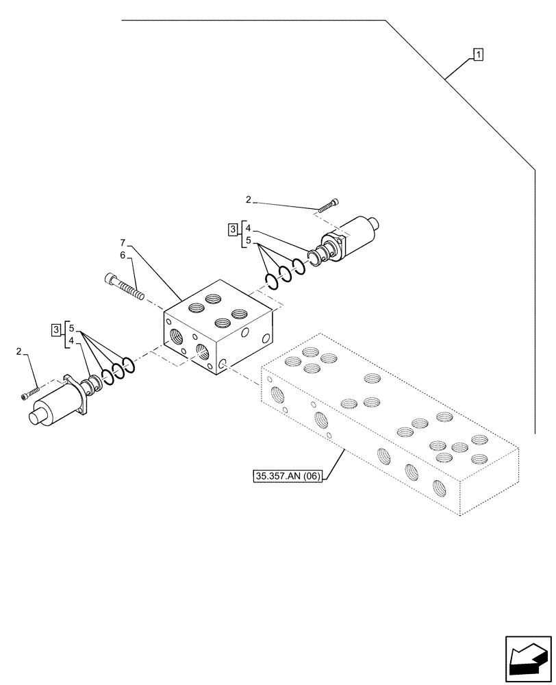 Схема запчастей Case 580N EP - (88.100.35[23]) - DIA KIT, DUAL AUXILIARY, PILOT CONTROL, EXTENDABLE DIPPER - SERVICE (88) - ACCESSORIES