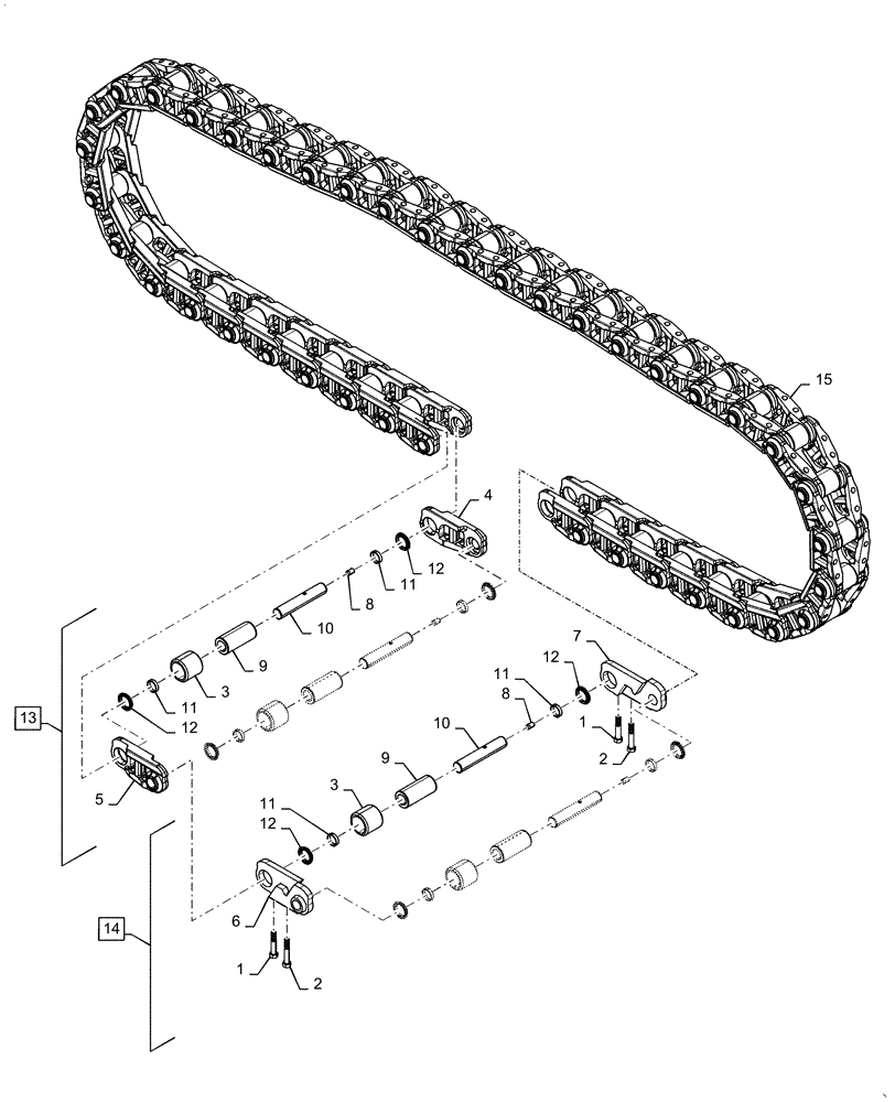 Схема запчастей Case 1150M WT/LGP - (48.100.AD[03]) - TRACK CHAIN 43 LINK CLT (48) - TRACKS & TRACK SUSPENSION