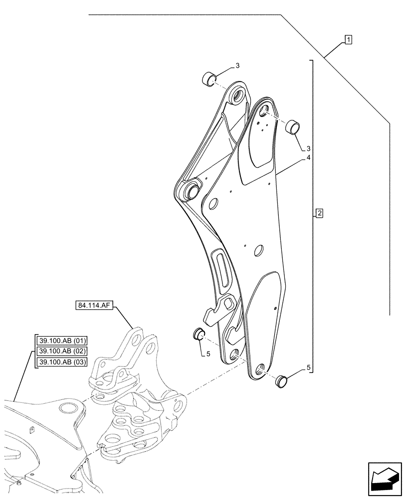 Схема запчастей Case 580N EP - (88.100.84[20]) - DIA KIT, BOOM, 580SN ON 580N (88) - ACCESSORIES