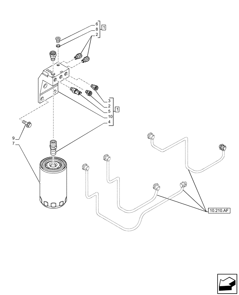 Схема запчастей Case F4HFE613D B006 - (10.218.AD) - FUEL FILTER (10) - ENGINE