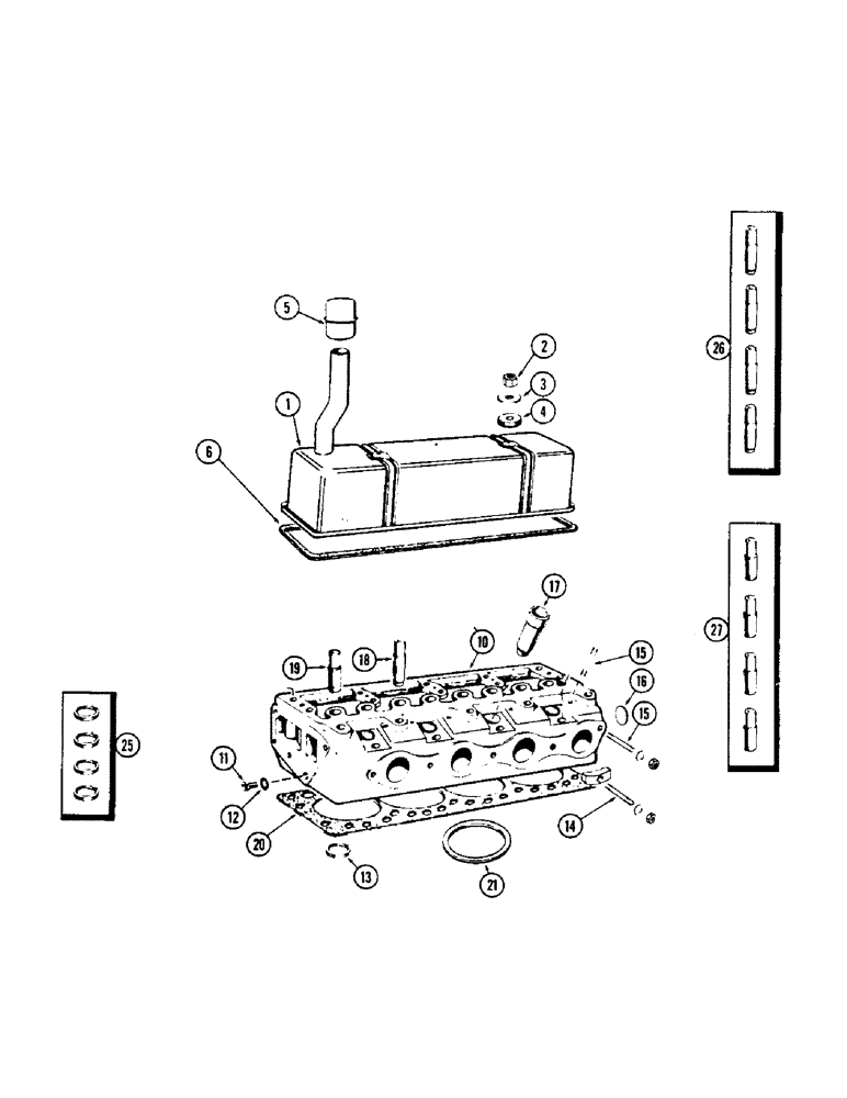 Схема запчастей Case 430CK - (031A) - CYLINDER HEAD AND COVER, (188) DIESEL ENGINE, CASTING NUMBER A36296 