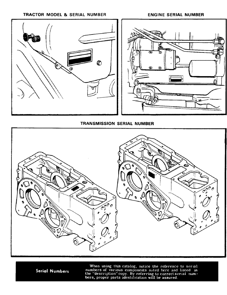 Схема запчастей Case 580 - (002) - TRACTOR MODEL & SERIAL NUMBER, ENGINE SERIAL NUMBER, TRANSMISSION SERIAL NUMBER (05) - SERVICE & MAINTENANCE