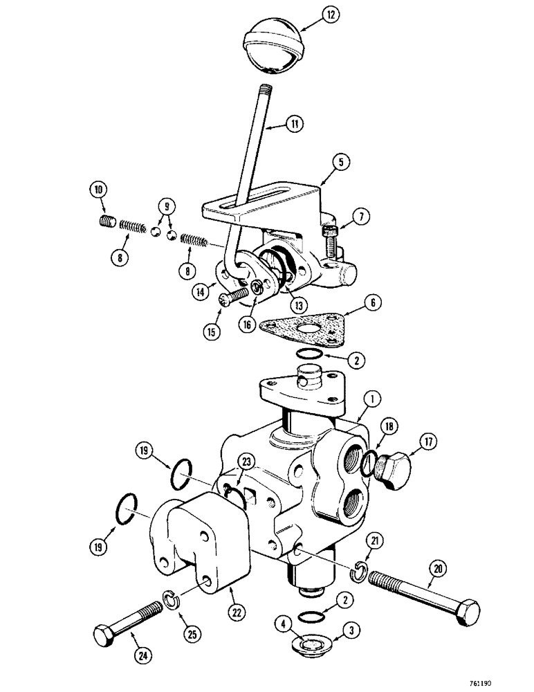 Схема запчастей Case 380CK - (132) - SELECTOR VALVE (08) - HYDRAULICS